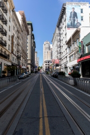 An empty street in San Francisco, CA, on March 31, 2020.
Millions of San Francisco Bay Area  residents were ordered to stay home for the third week to slow the spread of the coronavirus as part of a lockdown effort.