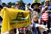 Protesters in front of the California State Capitol in Sacramento, CA, on May 1, 2020.