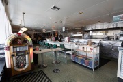 Inside  Mel's Drive-In restaurant in San Francisco on May 12,2020, where customers are not allowed to sit in.  Like in the 1950’s, the restaurant is now offering carhop service so customers stay safe while still feeling like they get the experience of eating out during the shelter-in-place order due to the coronavirus pandemic.
