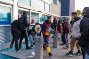 Looters stealing goods after they broke into the local Best Buy store in Emeryville , CA, on May 30, 2020.