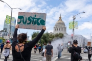 Protesters demonstrate against police brutality in San Francisco, CA , on May 30, 2020.