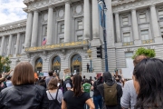 Protesters demonstrate against police brutality in San Francisco, CA , on May 30, 2020.