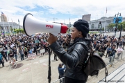 Protesters demonstrate against police brutality in San Francisco, CA , on May 30, 2020.