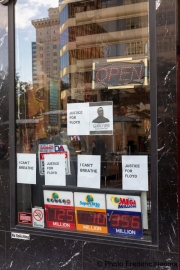 A storefront in Oakland, CA, on May 30, 2020, filled with words in support of George Floyd in Minneapolis, MN, who passed away while pleading with arresting officers that he couldn't breathe as one of the officers was shown on video kneeling on his neck.