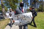 A peaceful march for equality where supporters were asked to wear their  Sunday Best Attires was attended by hundreds of people of all ethnicities  in Oakland on June 6, 2020.