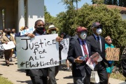 A peaceful march for equality where supporters were asked to wear their  Sunday Best Attires was attended by hundreds of people of all ethnicities  in Oakland on June 6, 2020.