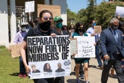 A peaceful march for equality where supporters were asked to wear their  Sunday Best Attires was attended by hundreds of people of all ethnicities  in Oakland on June 6, 2020.