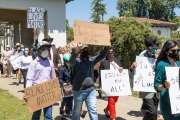 A peaceful march for equality where supporters were asked to wear their  Sunday Best Attires was attended by hundreds of people of all ethnicities  in Oakland on June 6, 2020.