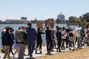 A peaceful march for equality where supporters were asked to wear their  Sunday Best Attires was attended by hundreds of people of all ethnicities  in Oakland on June 6, 2020.