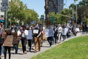 A peaceful march for equality where supporters were asked to wear their  Sunday Best Attires was attended by hundreds of people of all ethnicities  in Oakland on June 6, 2020.
