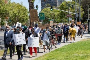 A peaceful march for equality where supporters were asked to wear their  Sunday Best Attires was attended by hundreds of people of all ethnicities  in Oakland on June 6, 2020.