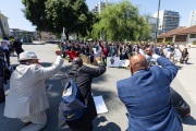 A peaceful march for equality where supporters were asked to wear their  Sunday Best Attires was attended by hundreds of people of all ethnicities  in Oakland on June 6, 2020.