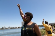 A peaceful march for equality where supporters were asked to wear their  Sunday Best Attires was attended by hundreds of people of all ethnicities  in Oakland on June 6, 2020.