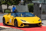 Owners of exotic cars gather at an event in Petaluma, CA, on June 27, 2020, while trying to respect social distancing rules due the ongoing COVID-19 pandemic. The event, held at the Adobe Road Wines winery , was organized by 100|OCT, an exotic car community on the US West Coast  founded by Frenchman Benoit Boningue. The event marked the final destination of a day ride through the region.