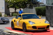 Owners of exotic cars gather at an event in Petaluma, CA, on June 27, 2020, while trying to respect social distancing rules due the ongoing COVID-19 pandemic. The event, held at the Adobe Road Wines winery , was organized by 100|OCT, an exotic car community on the US West Coast  founded by Frenchman Benoit Boningue. The event marked the final destination of a day ride through the region.