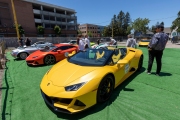 Owners of exotic cars gather at an event in Petaluma, CA, on June 27, 2020, while trying to respect social distancing rules due the ongoing COVID-19 pandemic. The event, held at the Adobe Road Wines winery , was organized by 100|OCT, an exotic car community on the US West Coast  founded by Frenchman Benoit Boningue. The event marked the final destination of a day ride through the region.