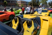 Owners of exotic cars gather at an event in Petaluma, CA, on June 27, 2020, while trying to respect social distancing rules due the ongoing COVID-19 pandemic. The event, held at the Adobe Road Wines winery , was organized by 100|OCT, an exotic car community on the US West Coast  founded by Frenchman Benoit Boningue. The event marked the final destination of a day ride through the region.