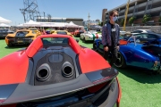 Owners of exotic cars gather at an event in Petaluma, CA, on June 27, 2020, while trying to respect social distancing rules due the ongoing COVID-19 pandemic. The event, held at the Adobe Road Wines winery , was organized by 100|OCT, an exotic car community on the US West Coast  founded by Frenchman Benoit Boningue. The event marked the final destination of a day ride through the region.