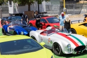 Owners of exotic cars gather at an event in Petaluma, CA, on June 27, 2020, while trying to respect social distancing rules due the ongoing COVID-19 pandemic. The event, held at the Adobe Road Wines winery , was organized by 100|OCT, an exotic car community on the US West Coast  founded by Frenchman Benoit Boningue. The event marked the final destination of a day ride through the region.