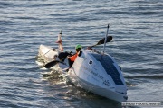 Kayaker Cyril Derreumaux training in the San Francisco Bay on February 25, 2021.France-born American entrepreneur Cyril Derreumaux (44) will leave at the end of May 2021 for a 70-day solo and unsupported sea kayak Pacific crossing from California to Hawaii.